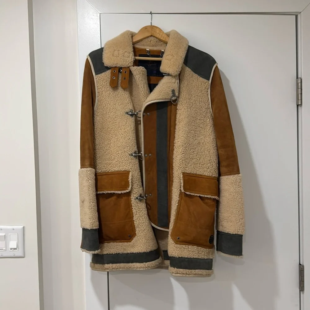 Shearling and Suede Scotch & Soda Coat Size Medium - Picture 1 of 6